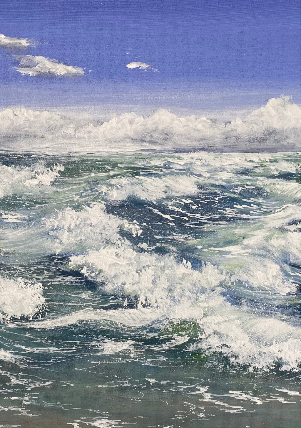 Grenen - Kunstkort af Billedkunstner Gitte Toft i smuk egeramme.