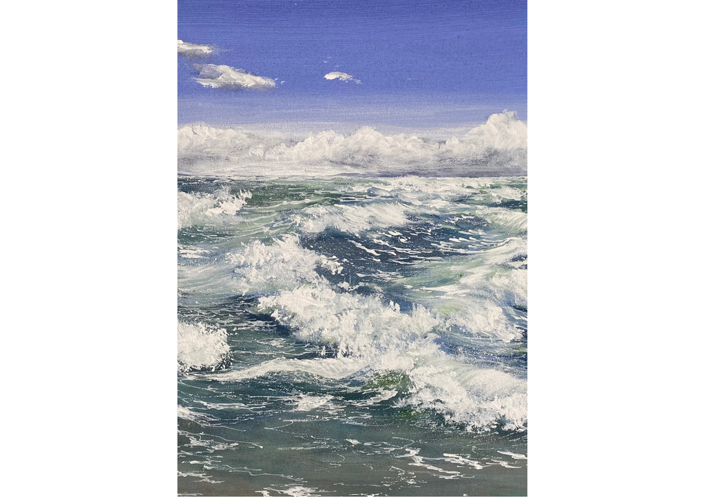 Grenen - Kunstkort af Billedkunstner Gitte Toft i smuk egeramme.