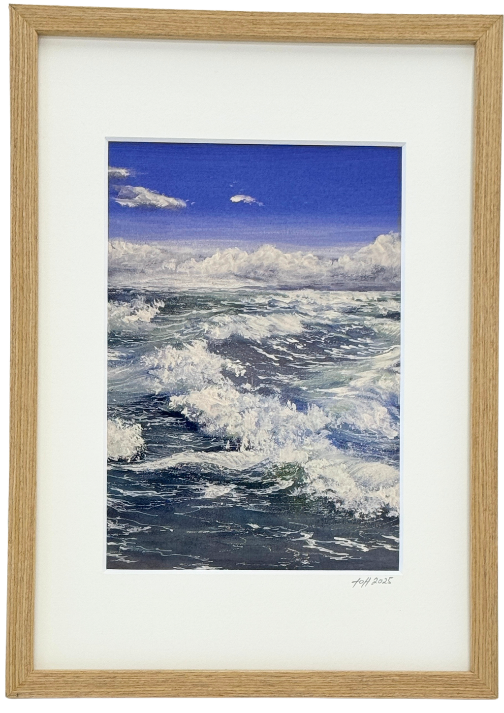 Grenen - Kunstkort af Billedkunstner Gitte Toft i smuk egeramme.