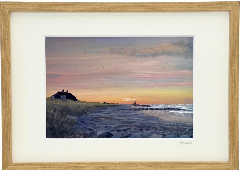 Nansenhuset - Kunstkort af Billedkunstner Gitte Toft i smuk egeramme.