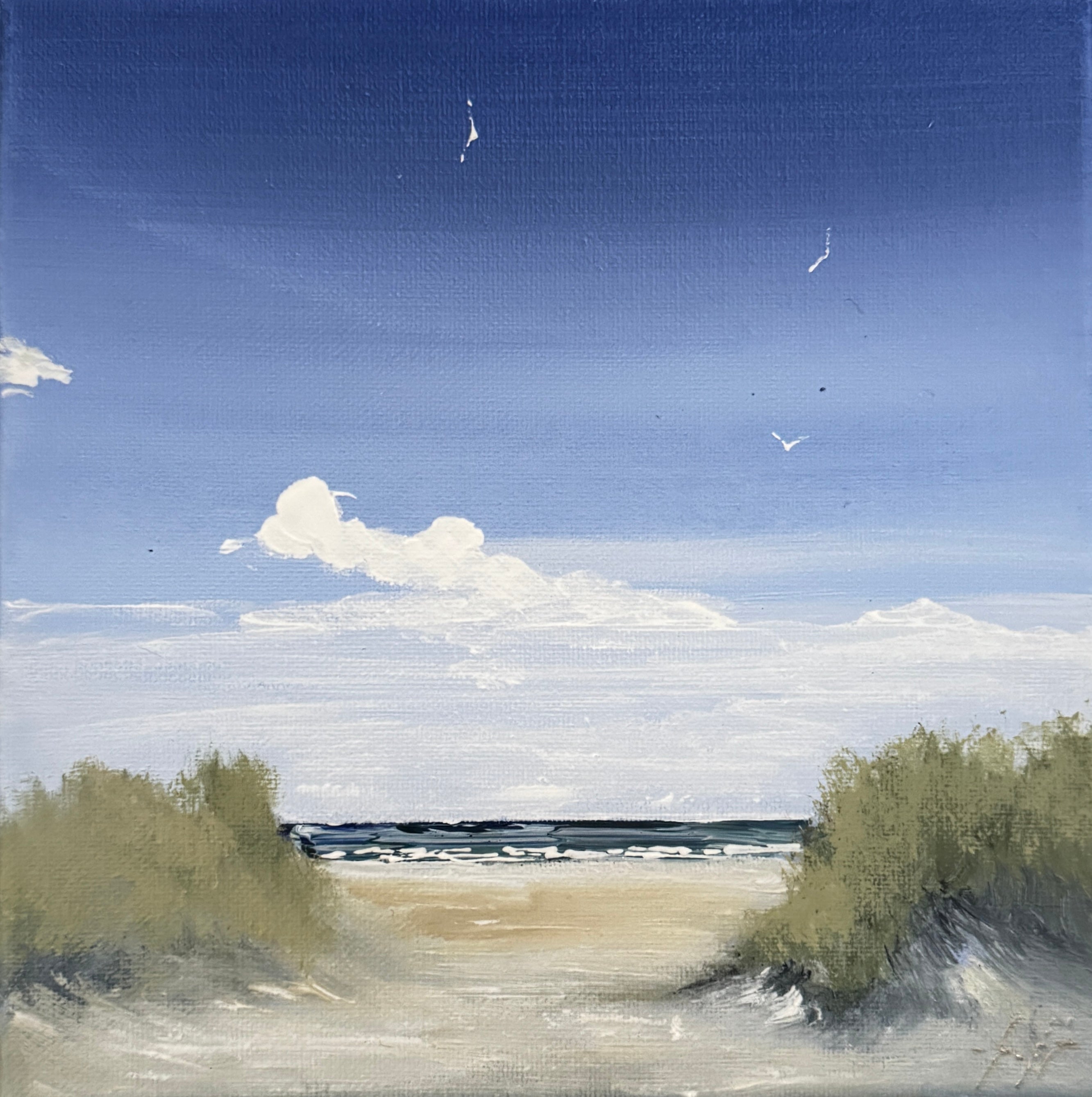 Skagen Sønderstrand, Gitte Toft signatur maleri.